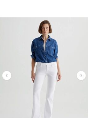 AG Angel Adriano Goldschmied White High-Rise Flare Jeans